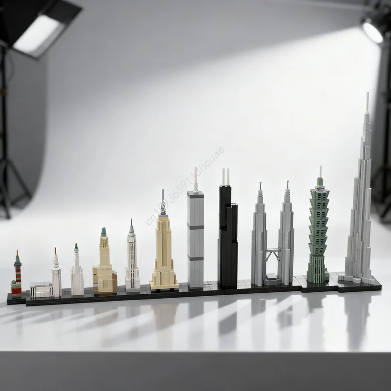 

1332pcs MOC Tallest Building History 1 Scale Architecture Model Toys Blocks Christmas Gift Assemble DIY Creative Idea Education