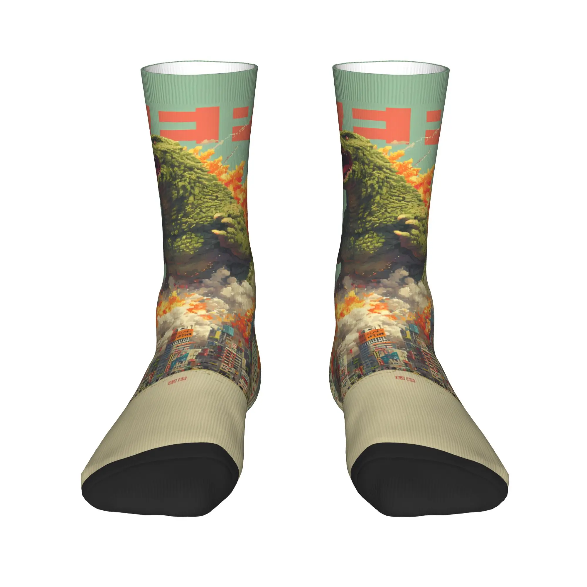 Godzillaed 3D Printed Socks  Printed Stockings Anti-Slip Adults Men Socks Warm Soft Spring Modern Running Sports Socks