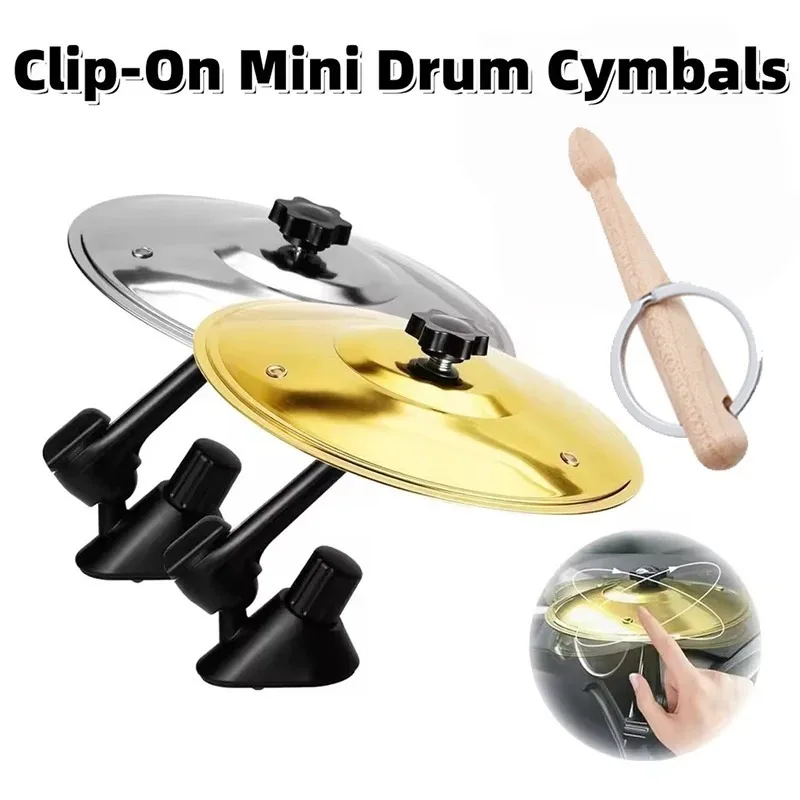 Clip-On Mini Air Vent Musical Drum, Legierung Untertasse Auto Auto Lüftungsschlitze Drumstick Dekoratives Zubehör Einfach zu installieren Klemmstil