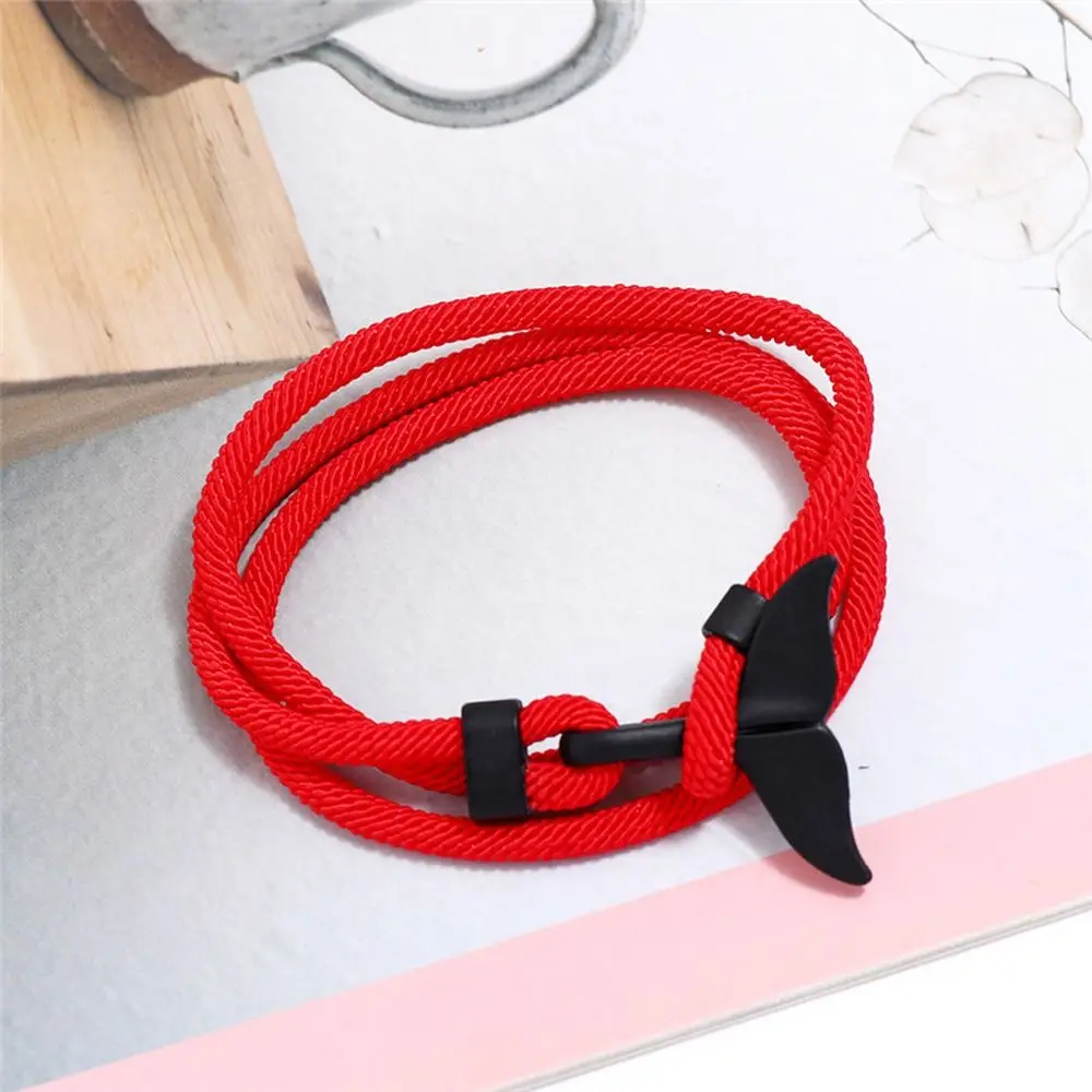 Baleia cauda nicho design na moda casal liga pulseira masculina moda jóias estilo coreano alça de mão trançada corda pulseira