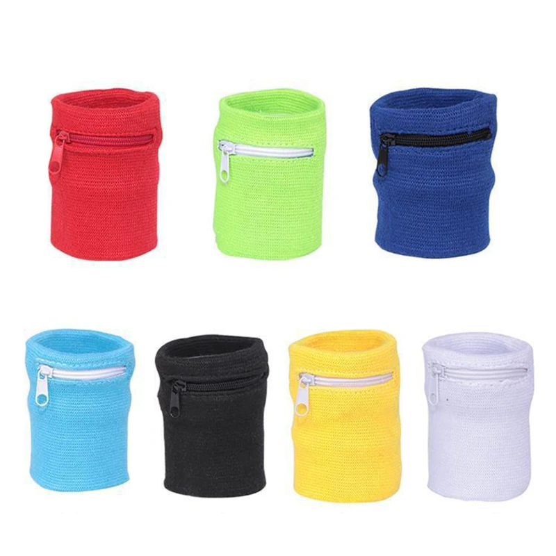 Sports Wristband with Zipper Pouch Running Sports Arm Band Bag For MP3 Key Card Storage Bag Basketball Sweatbands Wristband Bags