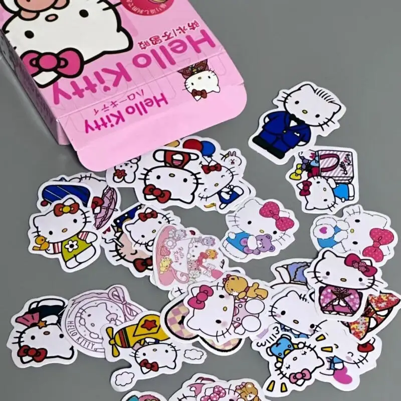 Sanrio Hellokitty pegatinas de caja Kawaii dibujos animados Diy Kt decoración de cuenta de mano pegatinas de taza de agua conjunto creativo regalos para niños