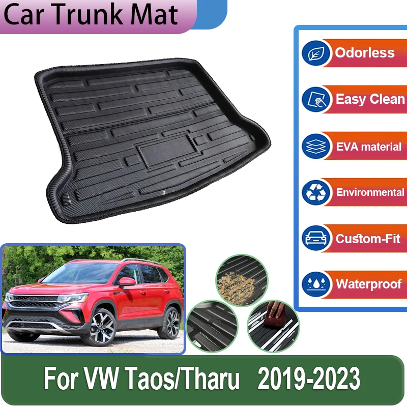 

Для Volkswagen Taos VW Tharu 2019 ~ 2023 2022 Автомобильный коврик для заднего багажника, легко очищаемый напольный поднос, защитные накладки на багажник, автомобильные аксессуары