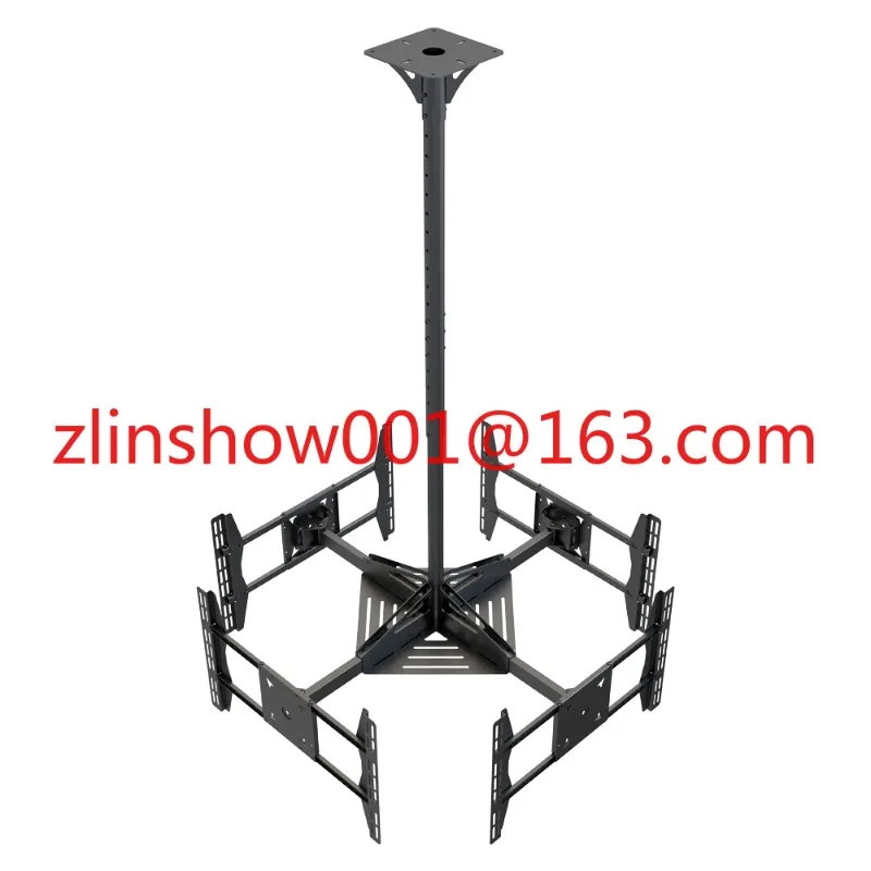 Swivel Flat 4-Screens TV Ceiling Mount Digital Advertising Screens Flip Down  TV Lift