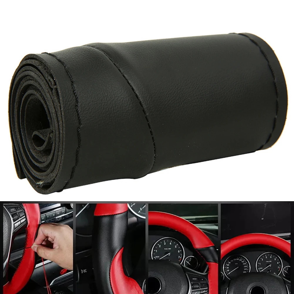 15 Inch Wheel Cover Red Wine Red DIY Steering Wheel Cover Sweat-absorbent Upgrade Worn-out Steering Wheel Easy To Install