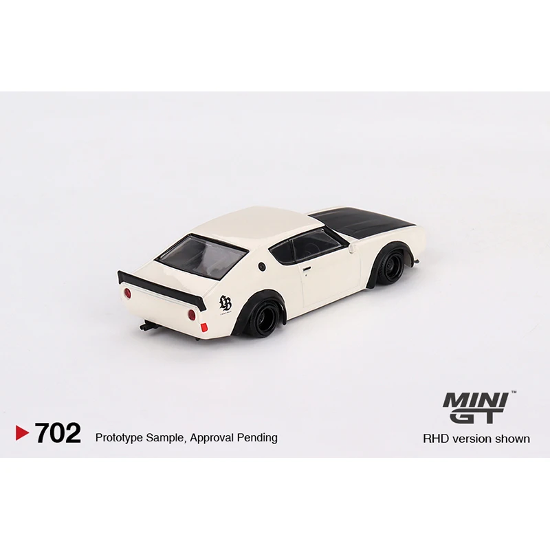 MINIGT 702 In Stock 1:64 LBWK Skyline KPGC110 Kenmeri Liberty Walk White Diecast Diorama Car Model Collection Miniature Toys