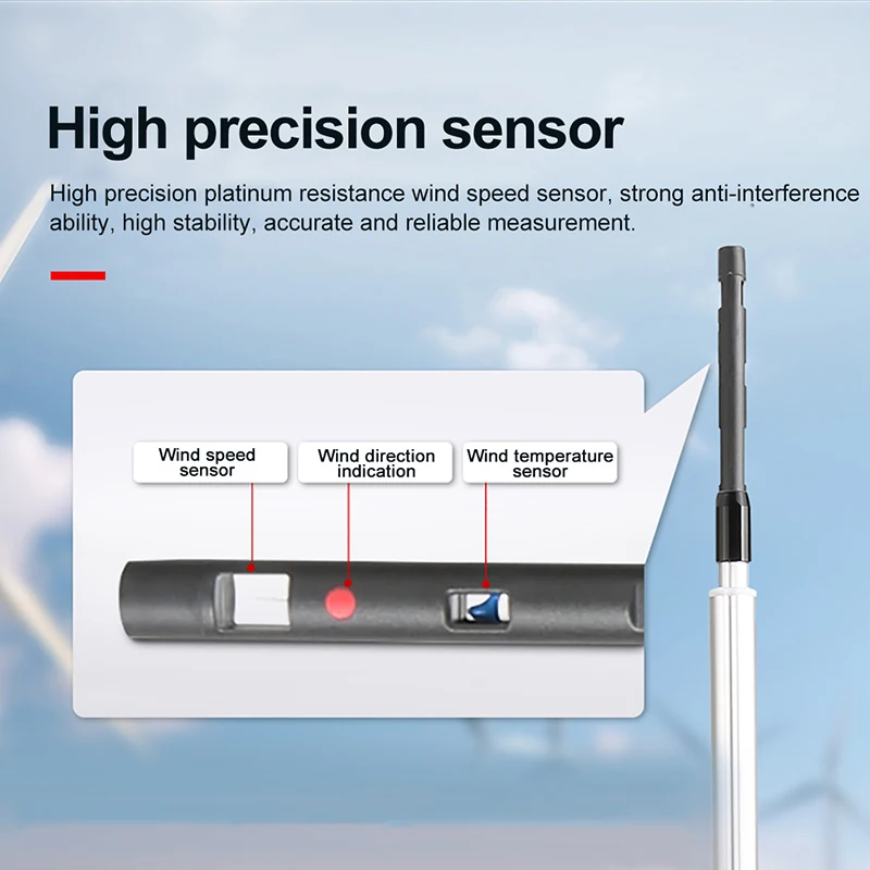 UNI-T Hot Wire Anemometer UT362H Split Design Wind Meter Wind Velocity Volume Temperature Measurement