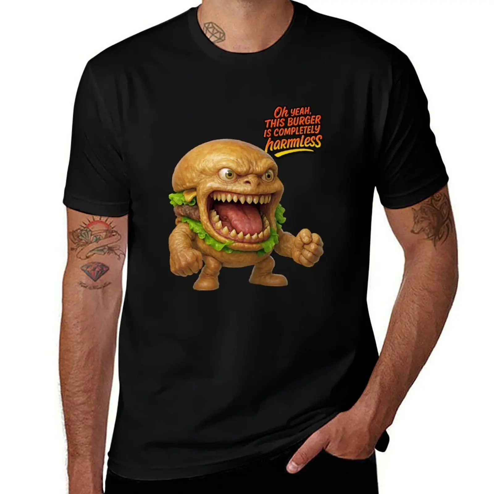 

Savage Burger Monster Street Art T-Shirt cotton graphic tees summer tops rapper graphic tees sweat shirts, men