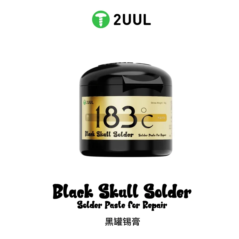2UUL Zwarte schedelsoldeerpasta Hoge kwaliteit 183 ℃ /148 ℃   blikken pasta voor mobiele telefoon NAND CPU chip moederbord middenlaag BGA gereedschap