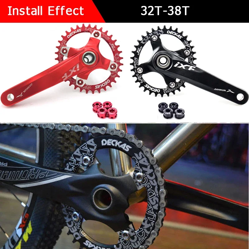 JIANKUN IXF Crankset MTB 104BCD Chainring 170mm Mountain Bike Road Bicycle Chain Ring Cycle Crank Set Screw Bottom Bracket BB