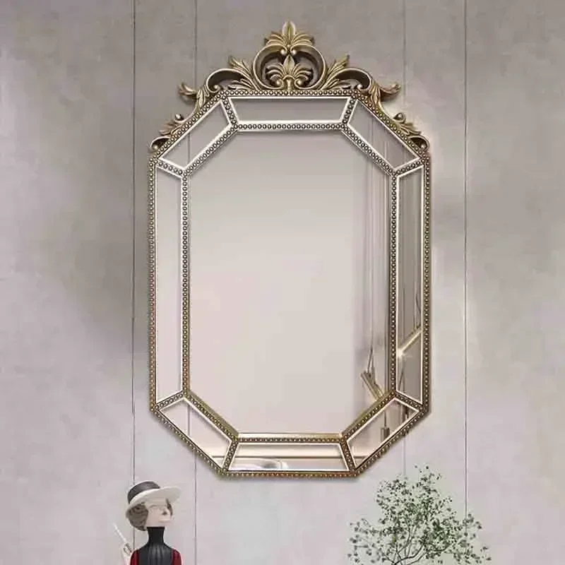 Nordic Bedroom Wall Mirrors Make Up Elegant Plastic Hanging Decorative Mirror Shower Toilet  Decoration