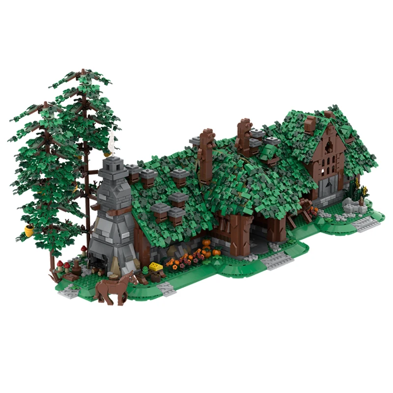 Model filmowy Ring, klocki konstrukcyjne MOC, drewniany domek w dolinie, modułowa technologia, prezenty świąteczne dla dzieci, zabawki do składania, zestaw.