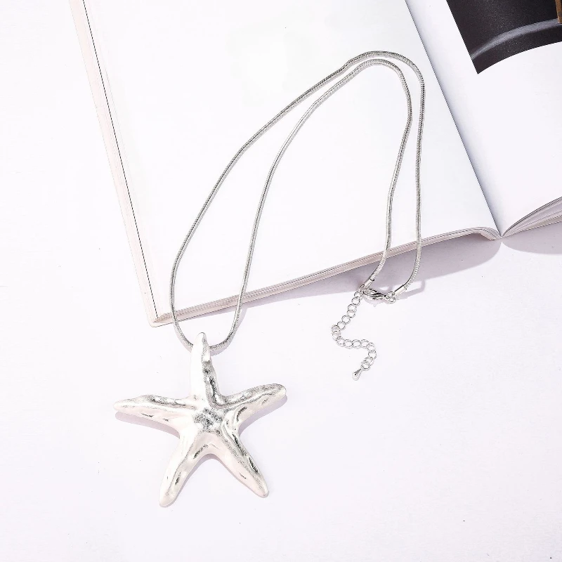 Geometrische Seestern Pullover Kette Legierung Weibliche Persönlichkeit High-end-Mode OL Lange Halsketten Schmuck – Detail 7