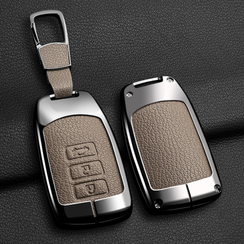 

2 3 Buttons Zinc AlloyCar Key Cover Case For Toyota Yaris HAIs 2020 Hiace 200 Sienta Remote Shell FOB Protect Bag Keychain