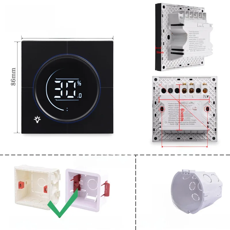 zigbeeGraffiti Knob Digital Display Wuji DimmerWIFISilicon Controlled RectifierLEDDimming Panel Switch