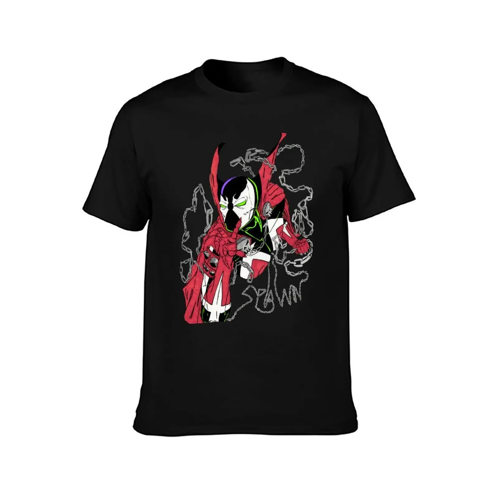 Spawn T-Shirt, Summer Casual Cotton Tee, Oversized Streetwear Tops, Vintage Graphic Print, Loose Fit Short Sleeve, 100% Cotton