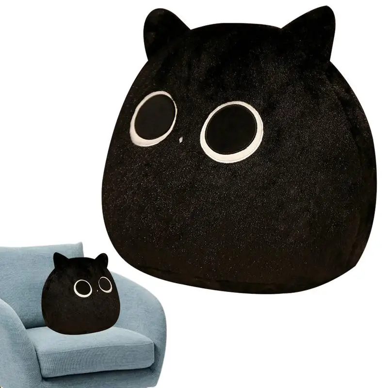 30cm Black Cat Plush Toy Cartoon Black Cat Pillow Cushion Room Decor Stuffed Throw Pillow Children Girls Birthday Christmas Gift