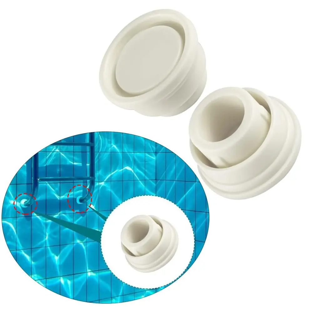 Tapas de parachoques de escalera de piscina de goma, piezas de repuesto, protector de seguridad, tapones de extremo de escalera de piscina, protección blanca