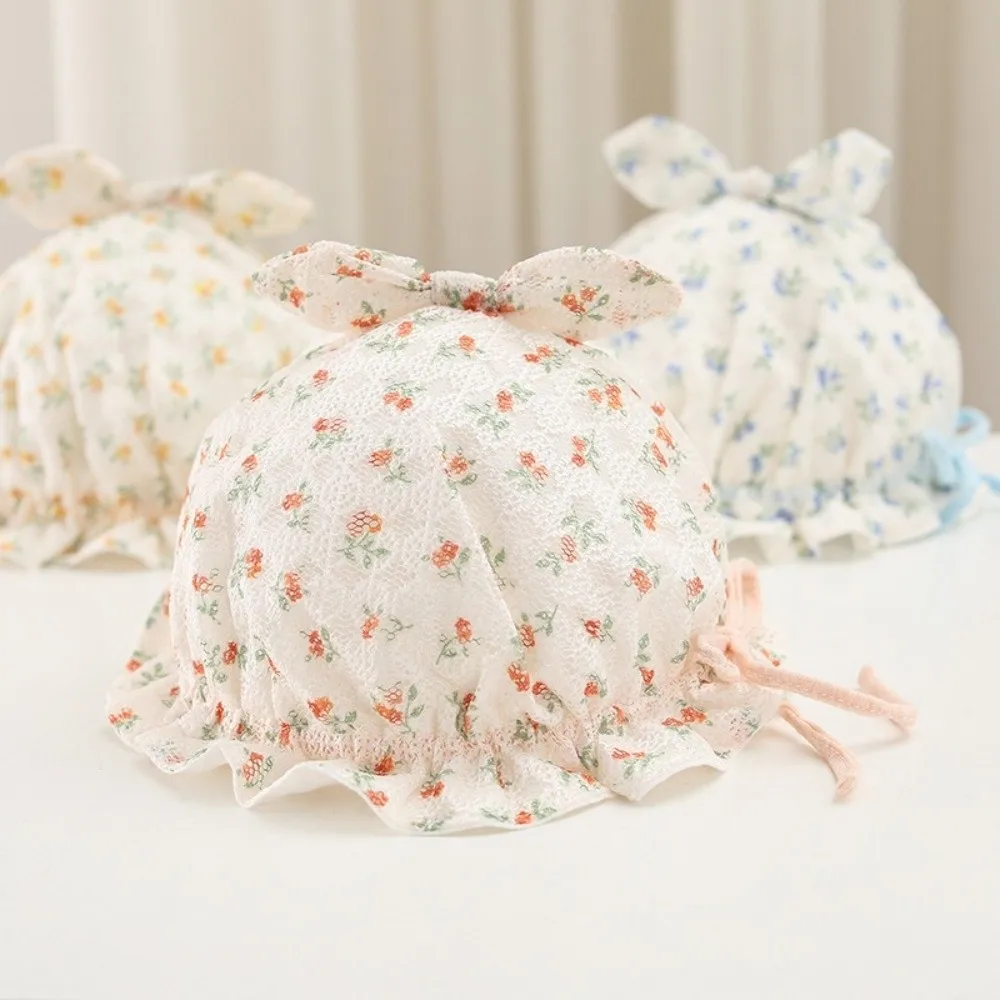 

Sweet Cute Floral Newborn Brimless Cap Soft Thin Baby Sunhat Breathable Princess Hat Spring Summer