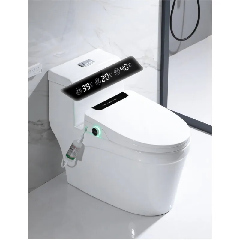 Imagem -04 - Assento Sanitário Automático com Conveniente Botão Flush Controle de Temperatura Aquecimento Instantâneo Função de Secagem