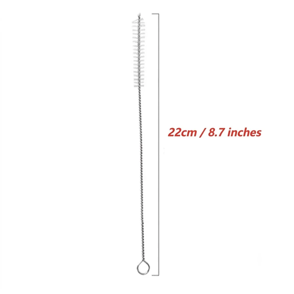 2–10-teiliges Strohhalm-Reinigungsbürsten-Set, Nylon-Röhrenbürste mit Edelstahlgriff, wiederverwendbar für Babyflaschen, Strohhalme, schmale Röhren – Detail 7
