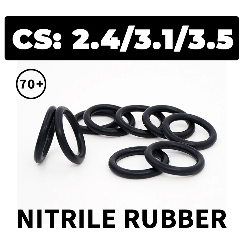 70A NBR Thickness CS2.4/3.1/3.5mm O-ring Nitrile Rubber Sealing Gasket Rubber Washer Ring Wholesale In Specifications