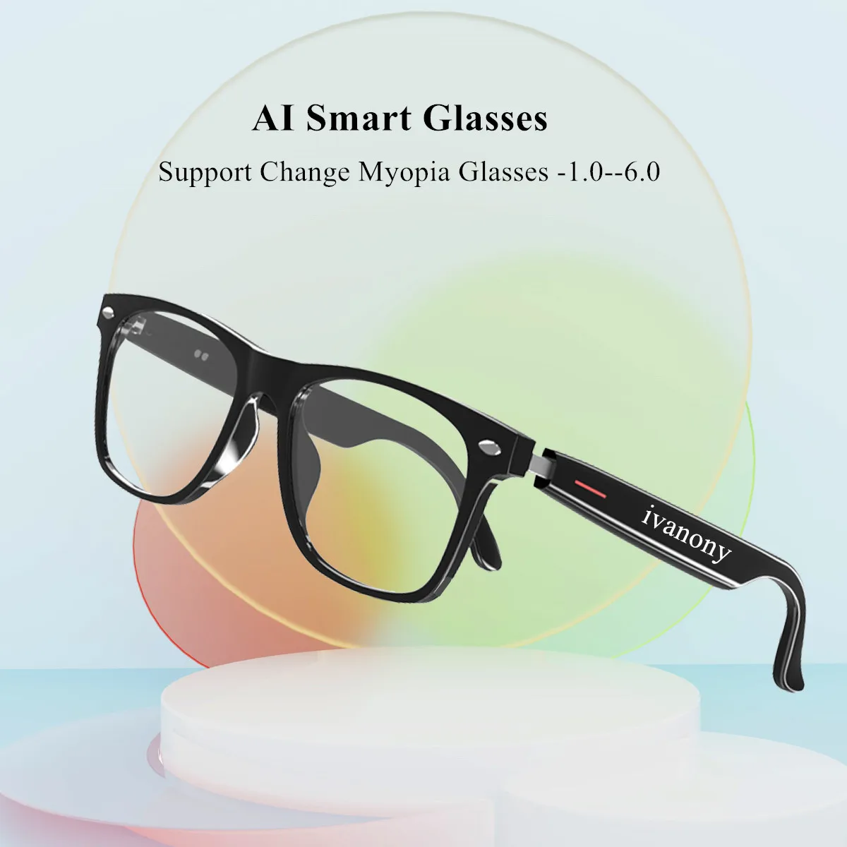 

AI Smart Glasses Man Support Prescriptions Custom Lenses Navigation Map Voice Assistant Bluetooth Call Smart Myopia Eyeglasses