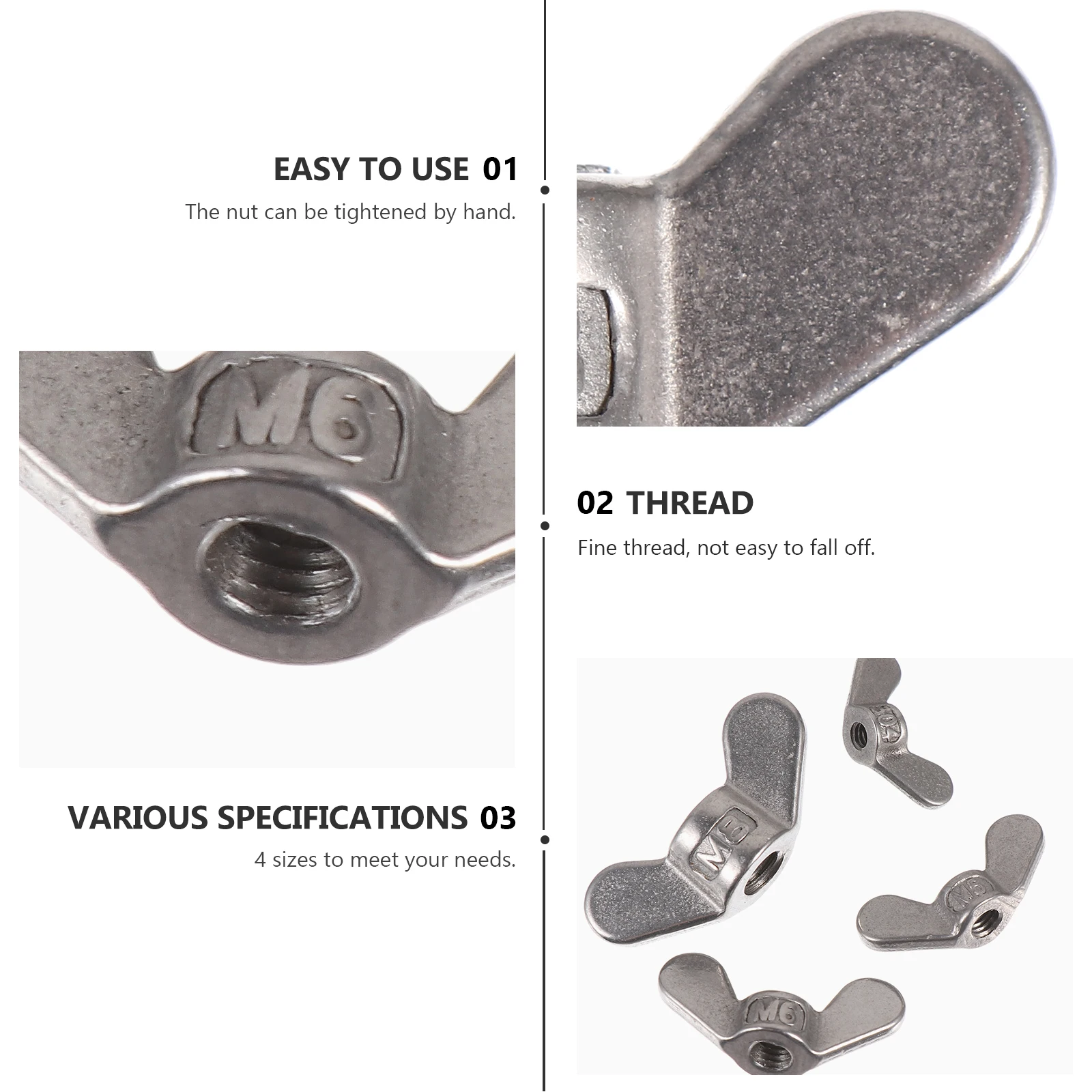 

20 pcs Stainless Nut Assortment Kit Reusable Handle Nuts For Machine Electronic Devices Hardware Fastening Tool