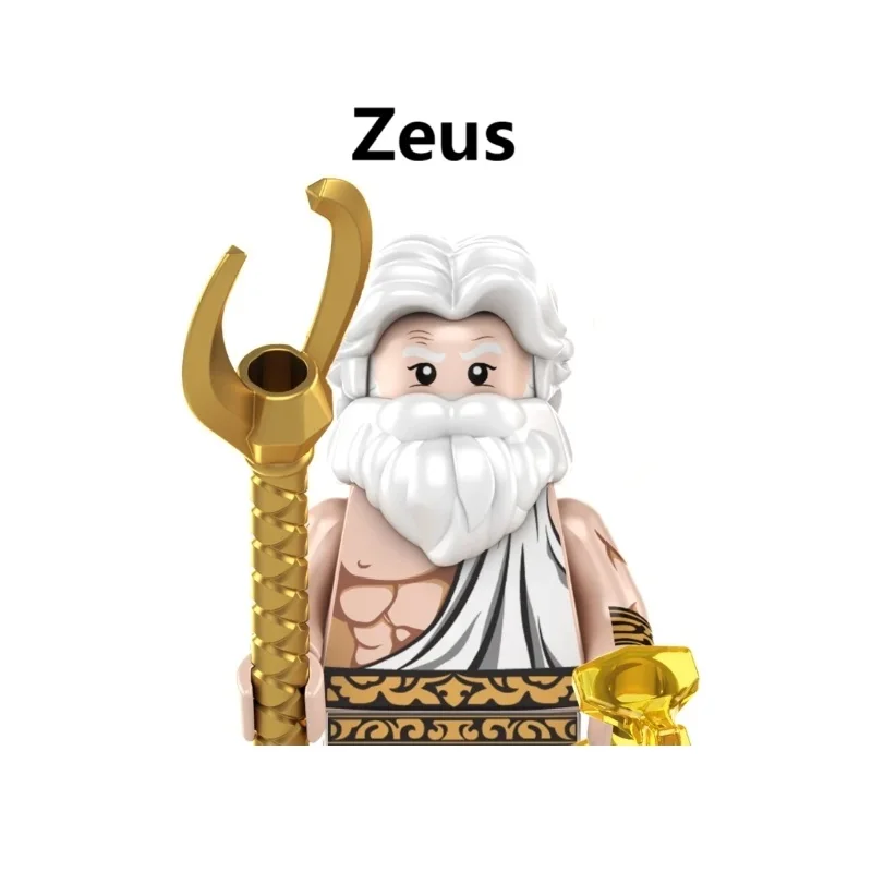 TP1044 Blocs de construction de la mythologie grecque Méduse Poséidon Zeus Jésus Hades Athéna Mini figurines d'action Jouets