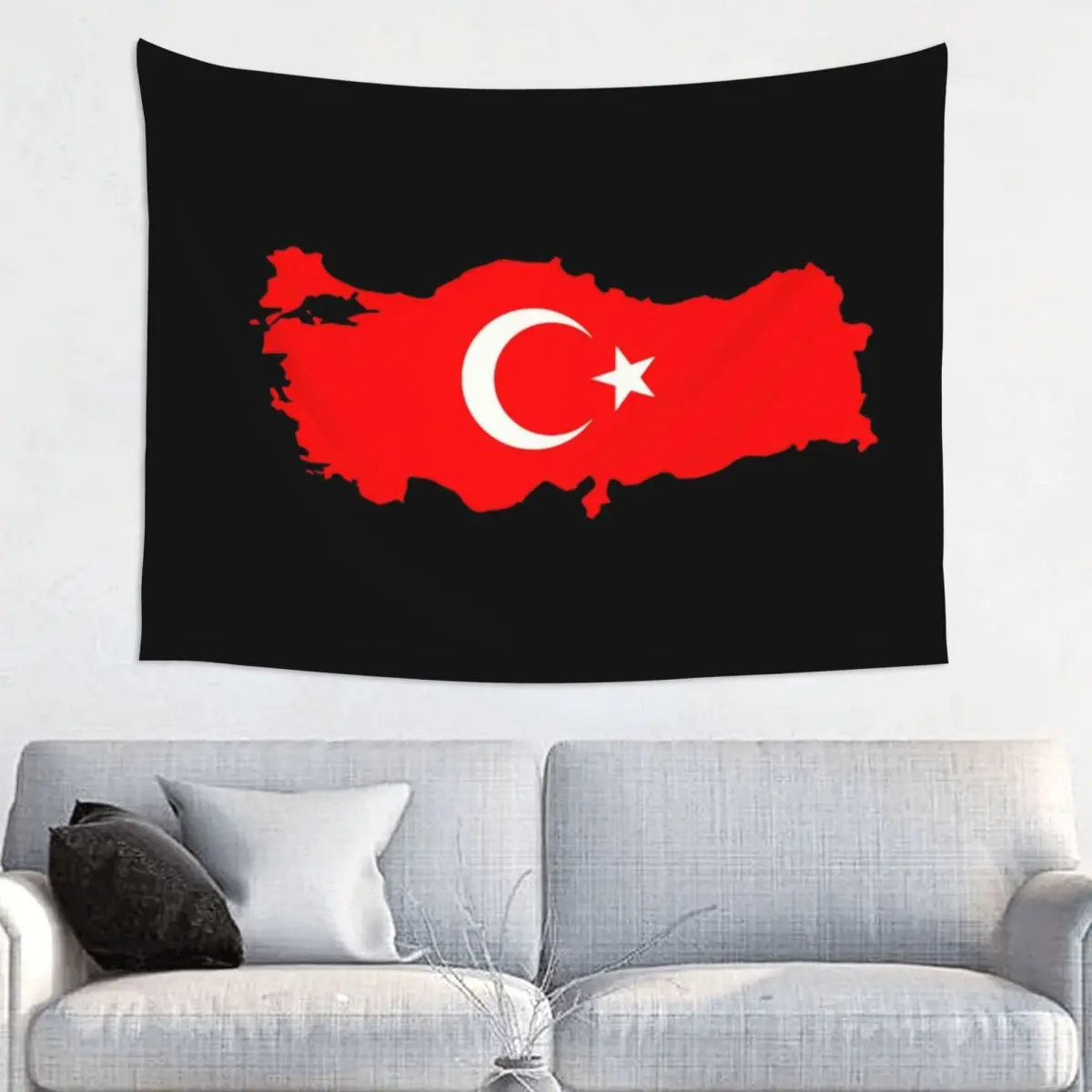 Custom Turkey Flag Map Tapestry Home Decor Hippie Wall Hanging Turkish Moon and Star Tapestries for Living Room