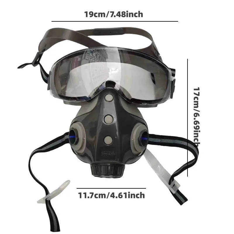 Half-face Dust Mask Artificial Respirator Integrated With Goggles Face Covering Mask Woodworking Spray Paint Industrial Dust-pro