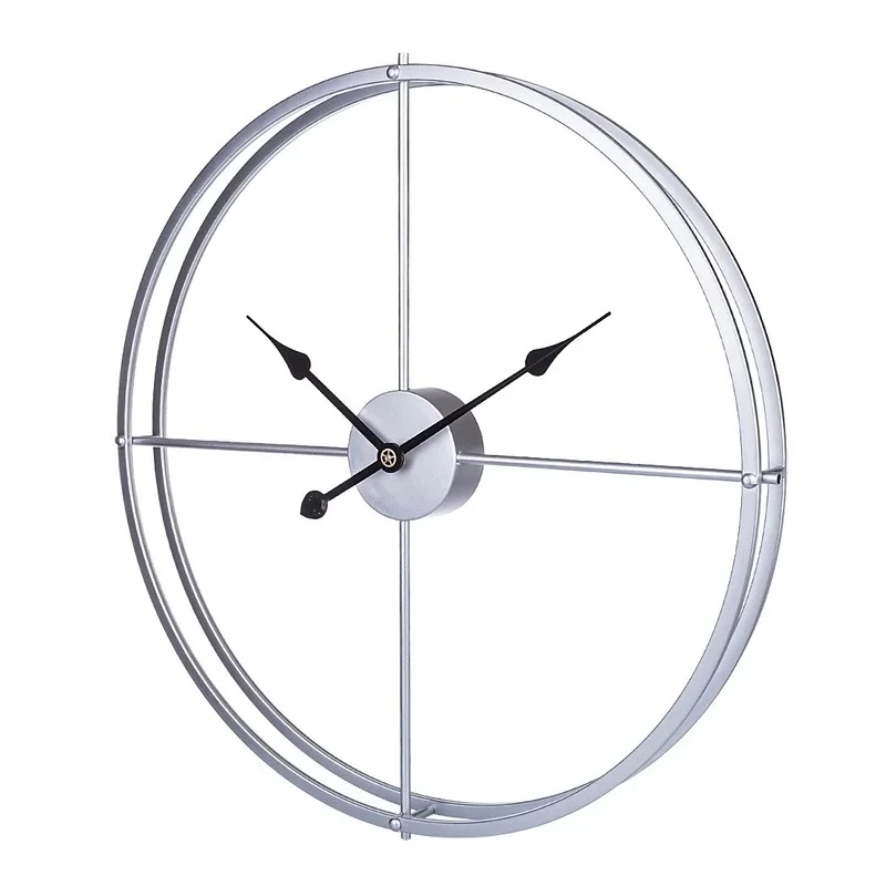24inches 60cm Retro Simple Iron Art Silent Large Wall Clock For Home Decor High Quality 2020 New Arrival - Black + Golden