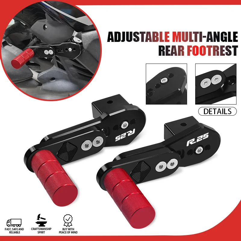 New Foot Peg For YZF-R6 R3 R15 R25 2015-2026 Motorcycle Adjustable Multi-Angle Telescopic Footrests FootPegs r6 r3