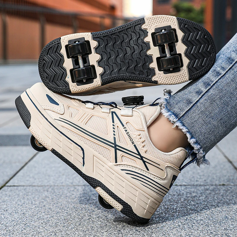 Ultra-Light 4-Wheel Detachable Roller Skates for Kids Outdoor Casual Sneakers for Boys & Girls Sport Entertainment