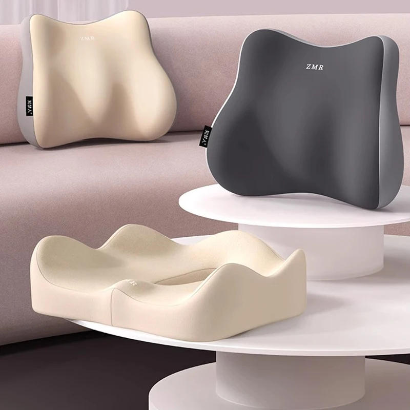 1Pc Büro Sitzkissen Rückenlehne Integrierte Sitzkissen Für Lordosenstütze Druckentlastung Memory Foam Sitzkissen