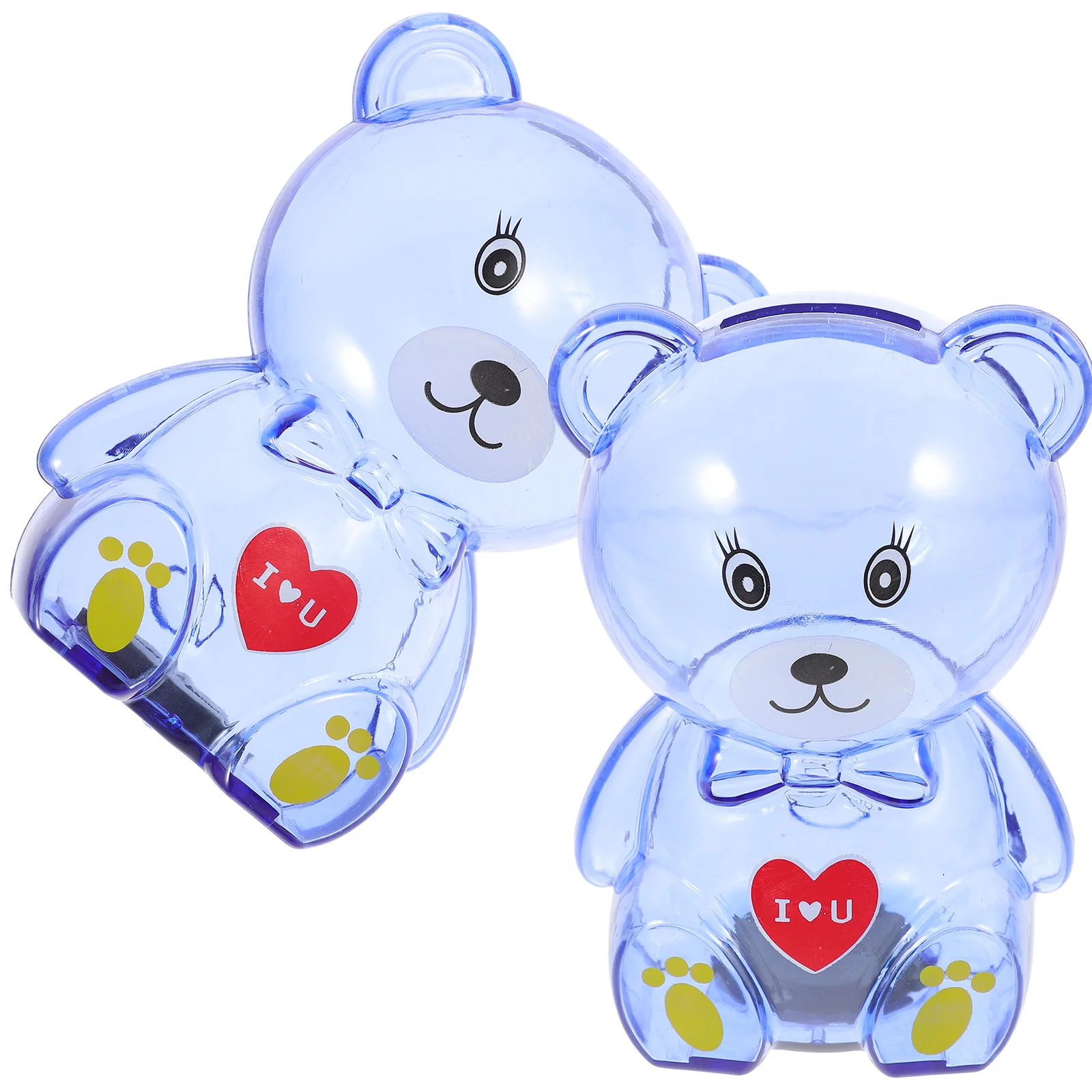 2 pçs transparente urso cofrinho inquebrável moeda caixa de dinheiro desktop pote de poupança crianças compacto banco de poupança para meninas idades 8-12
