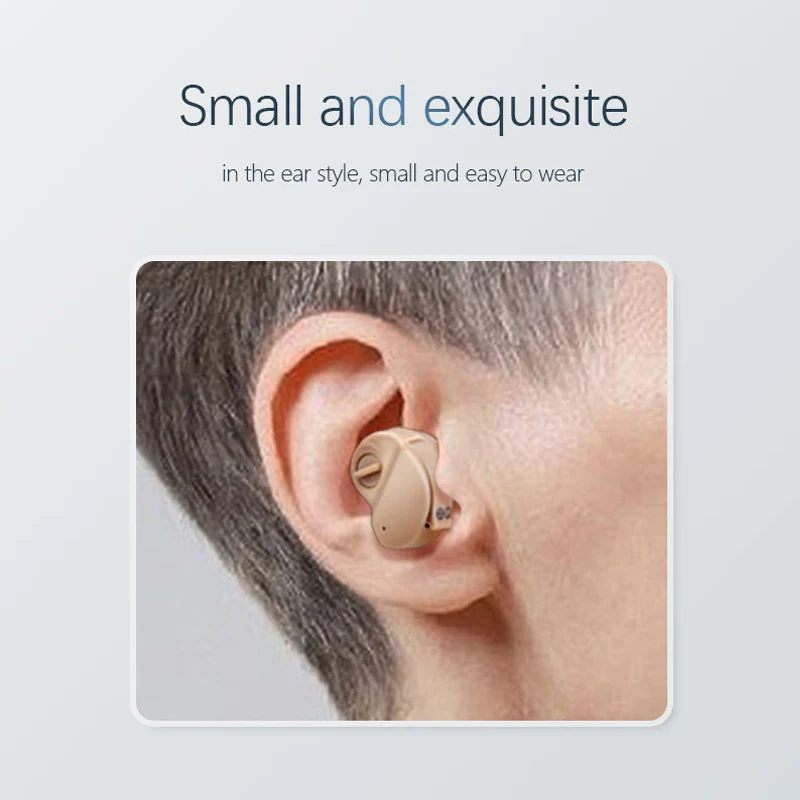 1PC Hearing Aid CIC Type With Easy LR41 Battery Personal Listen Up Electronic Ear Sound Amplifier For The Elderly Hear Sound