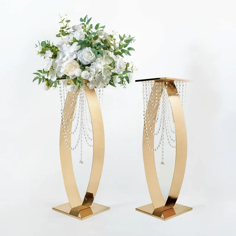 Elegant Wrought Iron Flower Stand for Wedding Table Centerpiece Decoration Metal Floral Display Rack Ornament for Party Event