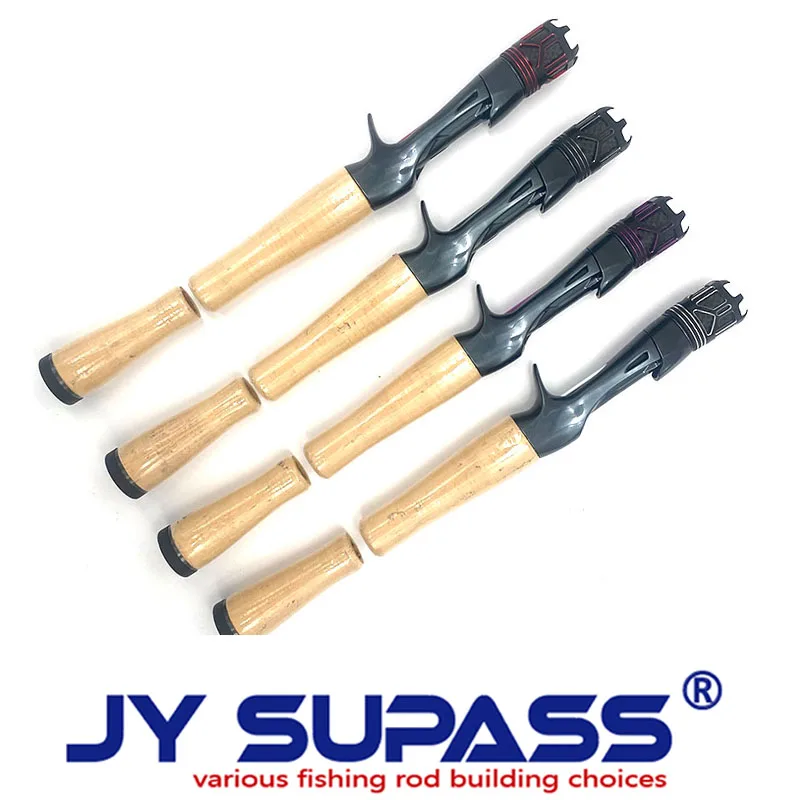 مجموعة مقبض بكرة صنارة صيد مخصصة من JY SUPASS WFC مع فحص لف، قضيب مقعد بكرة صيد ذاتية الصنع مخصص