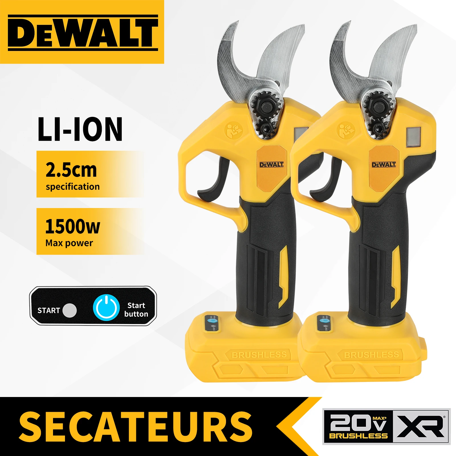 

Dewalt Brushless 45mm Electric Pruning Shear For Dewalt 20V Battery Cordless Fruit Tree Bonsai Electric Scissors
