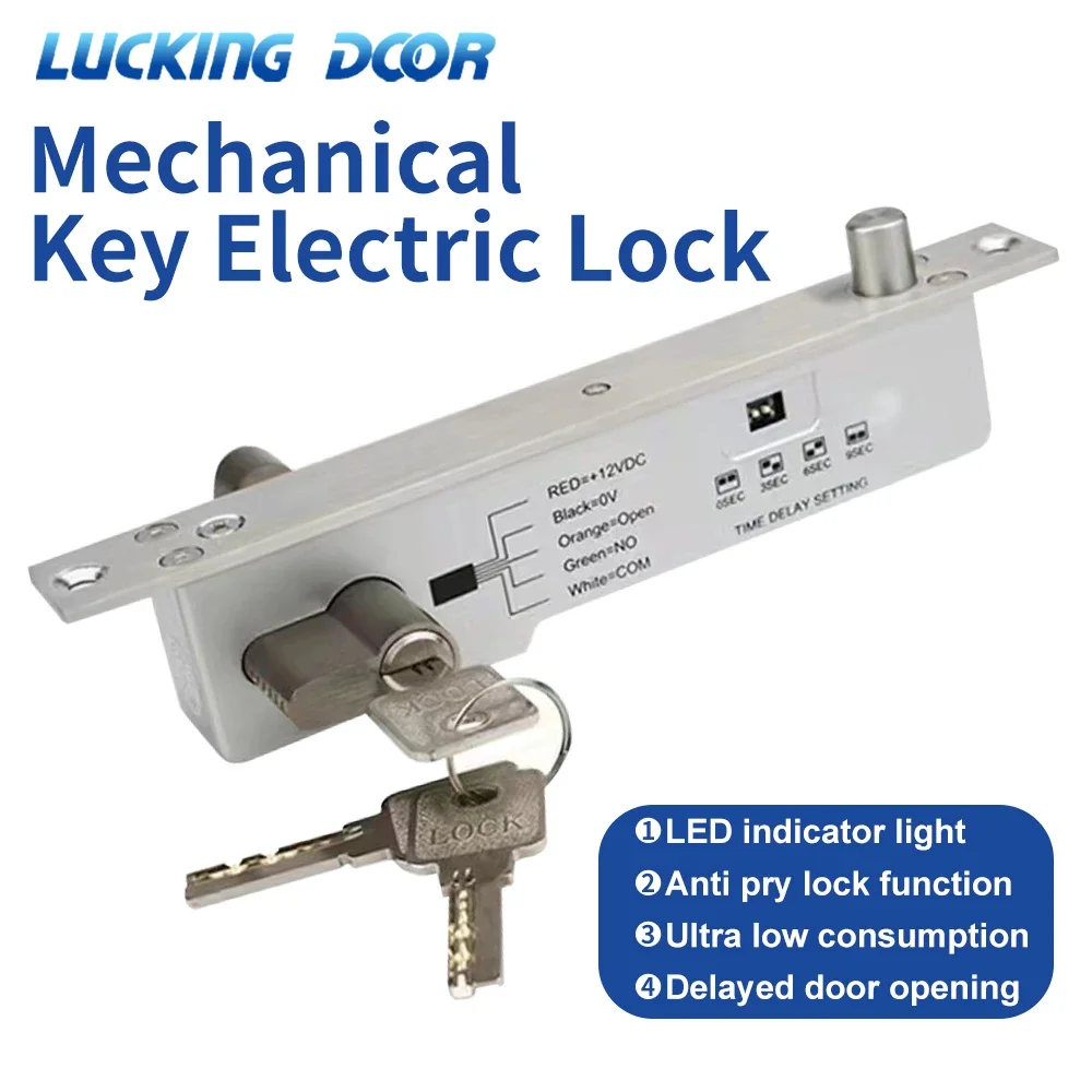 

Bolt Lock Fail Secure Electromagnetic Lock Door Access Control System Mortise Lock Normally Open with Door contact