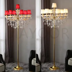 Luxurious Crystal Floor Lamp European Style Modern Warm Bedroom Bedside Lamp Living Room Lamp Villa Decoration Gold Lamp Senior