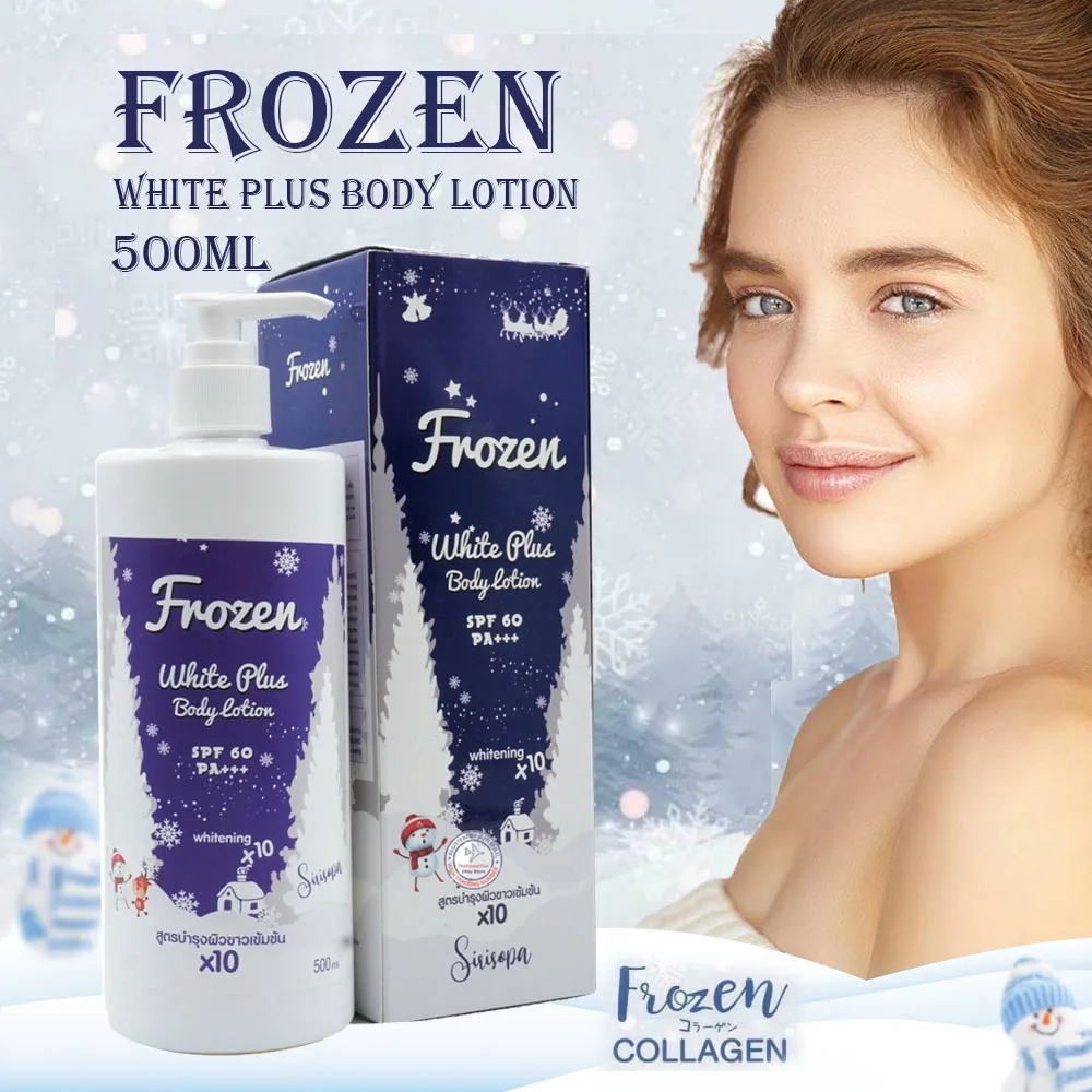 

FROZEN White Plus Whitening X10 Skin Bright White Smooth Tighten Decreases Wrinkles Body Lotion Spf60 500ml Bottle FEMINIZER
