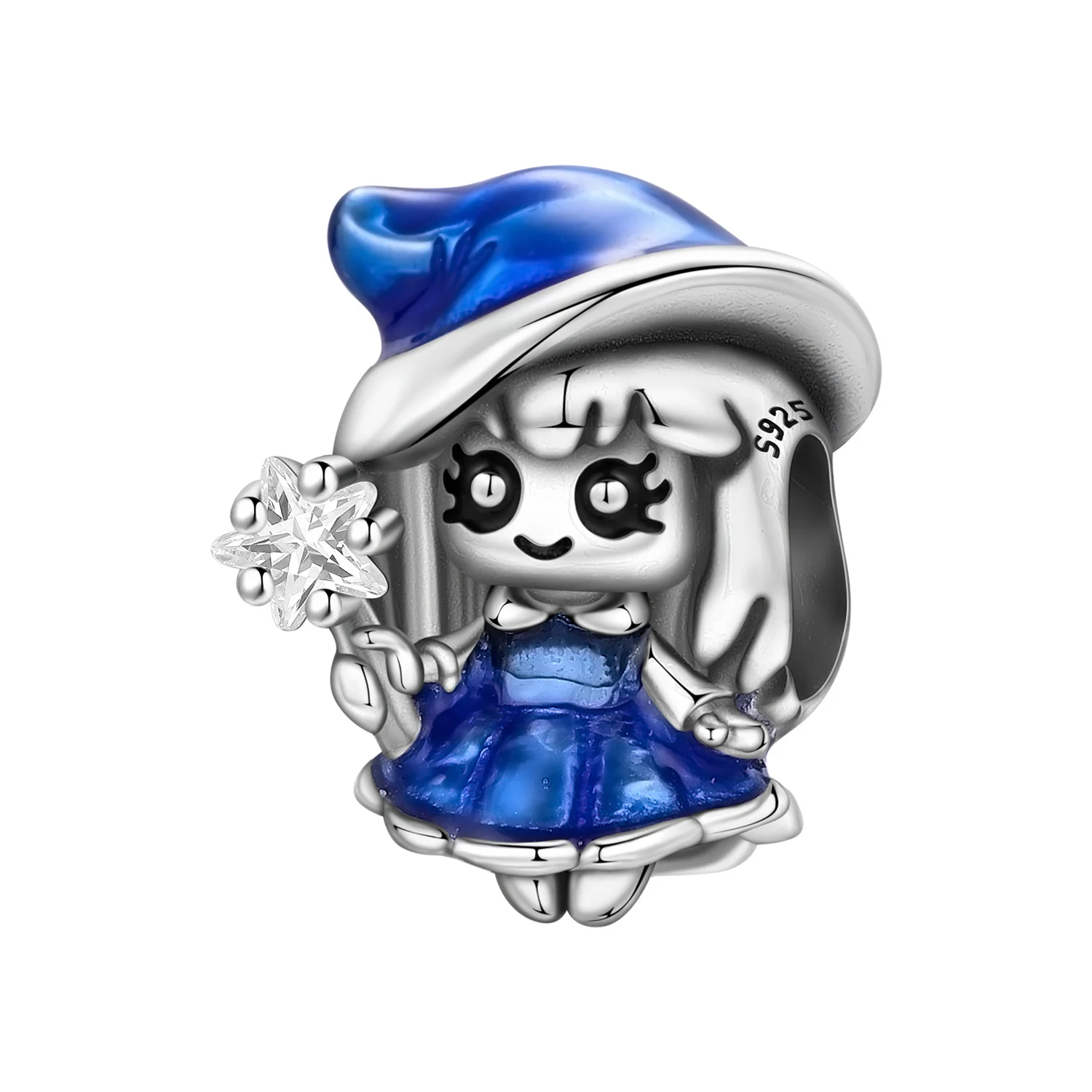 

Cycuff 925 Sterling Silver Blue Magic Girl Cartoon Character Beads Original Pendants Bracelet Charm Jewelry Party DIY Gifts