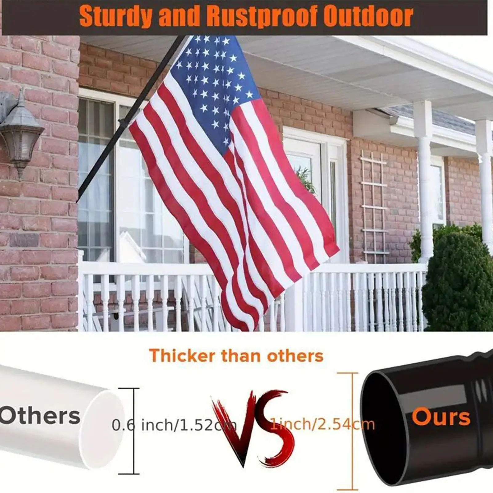 Telescopic Flag Pole Telescopic Heavy Duty Porch Flag Pole Gardening Supplies For Outdoor Indoor Car Outside Boat Truck