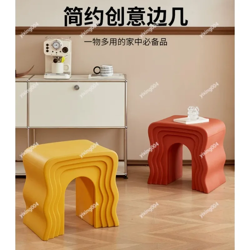 Wave Edge Creative Accent Side Table Bench for Home Sofa Bedroom Decor