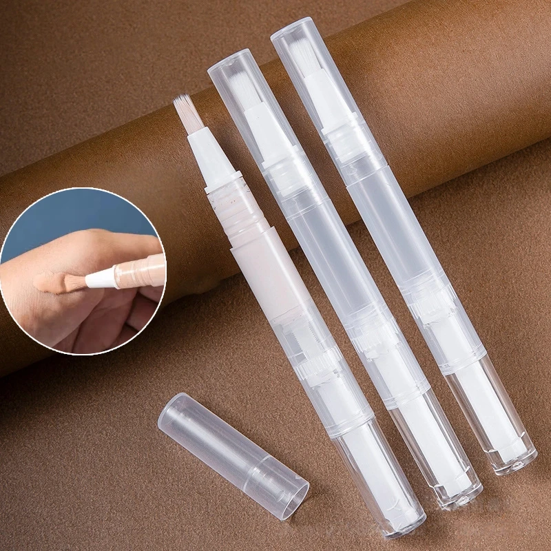 5 قطعة زجاجة إهاب النفط قضيب شفاف تويست القلم السفر حاوية مستحضرات التجميل الدورية إعادة التعبئة فراغ القلم مسمار فارغ