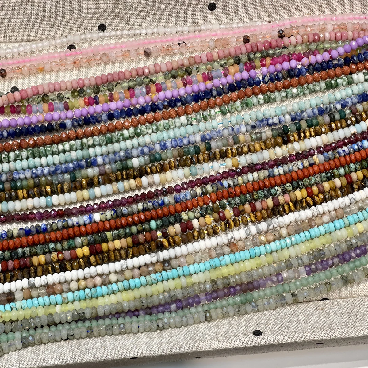 Naturstein-Abakusperlen, Halbedelstein-Facettperlen, Kristall-Achatperlen für Schmuckherstellung, DIY-Halsketten, Armbänder, Accessoires – Detail 1