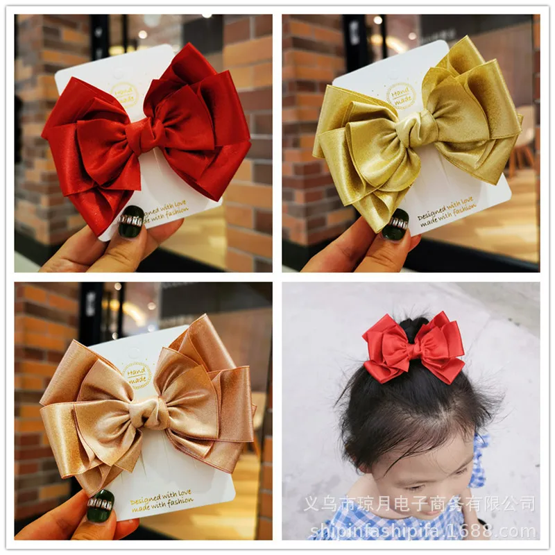 Children's hair clip extra large handmade headdress girl's big bow hair clip little girl's head flower at the back of her head