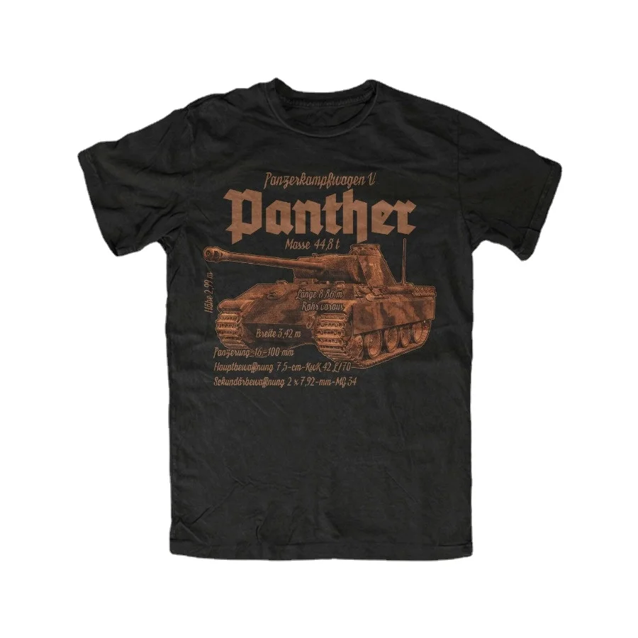 Panther Premium T-Shirt Germany Panzer March, Grenadier, Tactical, Army Cotton O-Neck Short Sleeve Men\'s T Shirt SZ S-3XL